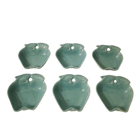 MCM Vintage Hoenig of California Turquoise Apple Chip & Dip Set - Picture 8 of 9